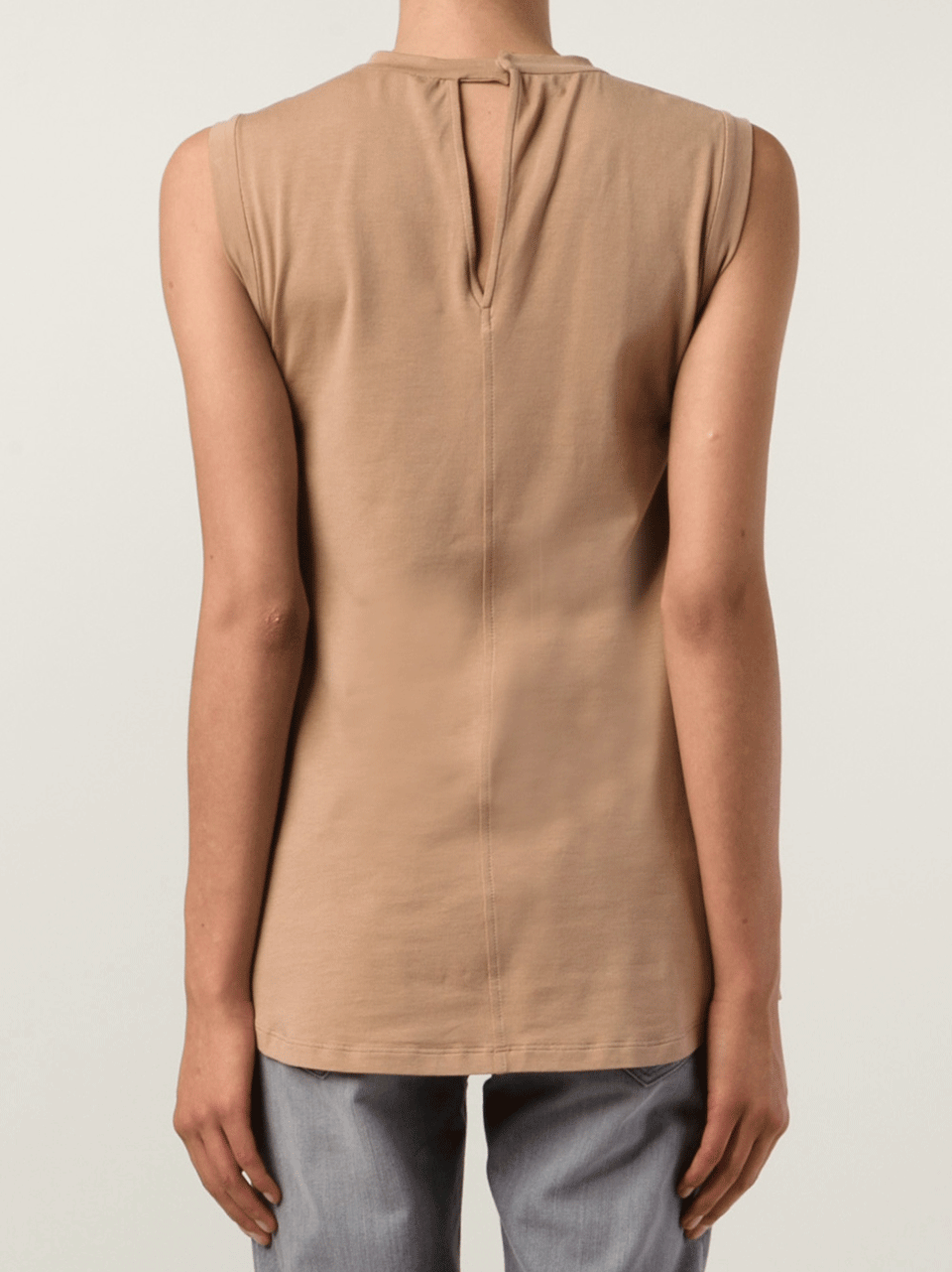 BRUNELLO CUCINELLI-Tank With Swarovski Neck Detail-