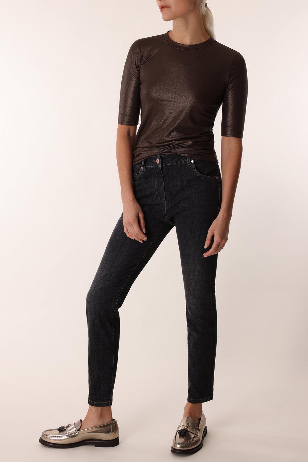 Short Sleeve Lurex Top-CHOCOBRZ-M-CLOTHINGTOPT-SHIRT-BRUNELLO CUCINELLI