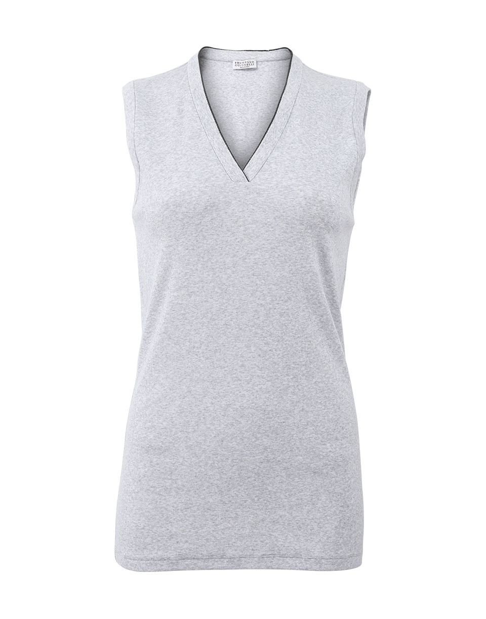 BRUNELLO CUCINELLI-Monili Ribbed Muscle Tee-