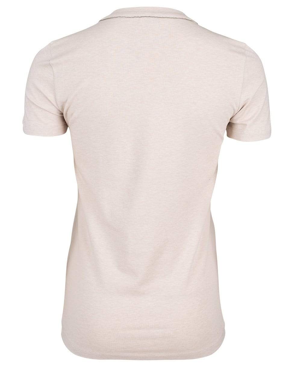 BRUNELLO CUCINELLI-Oat Basic Cotton Jersey Crewneck Short Sleeve Tee-