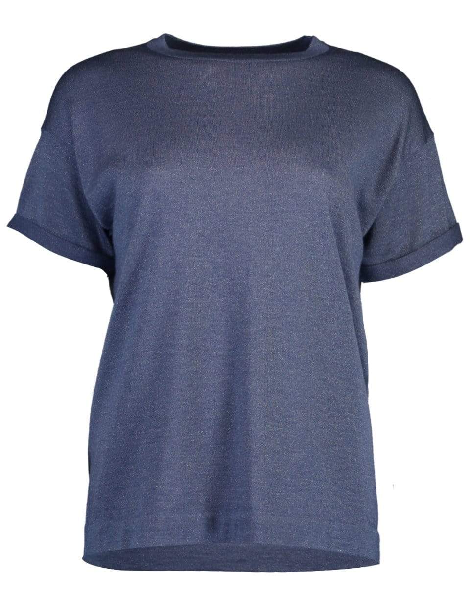 BRUNELLO CUCINELLI-Lurex Short Sleeve T-Shirt-