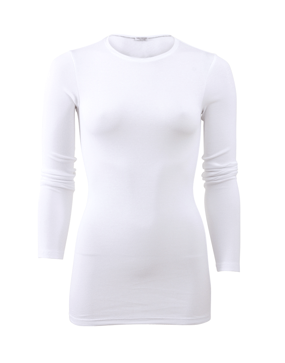 BRUNELLO CUCINELLI-Long-Sleeve Ribbed Tee-