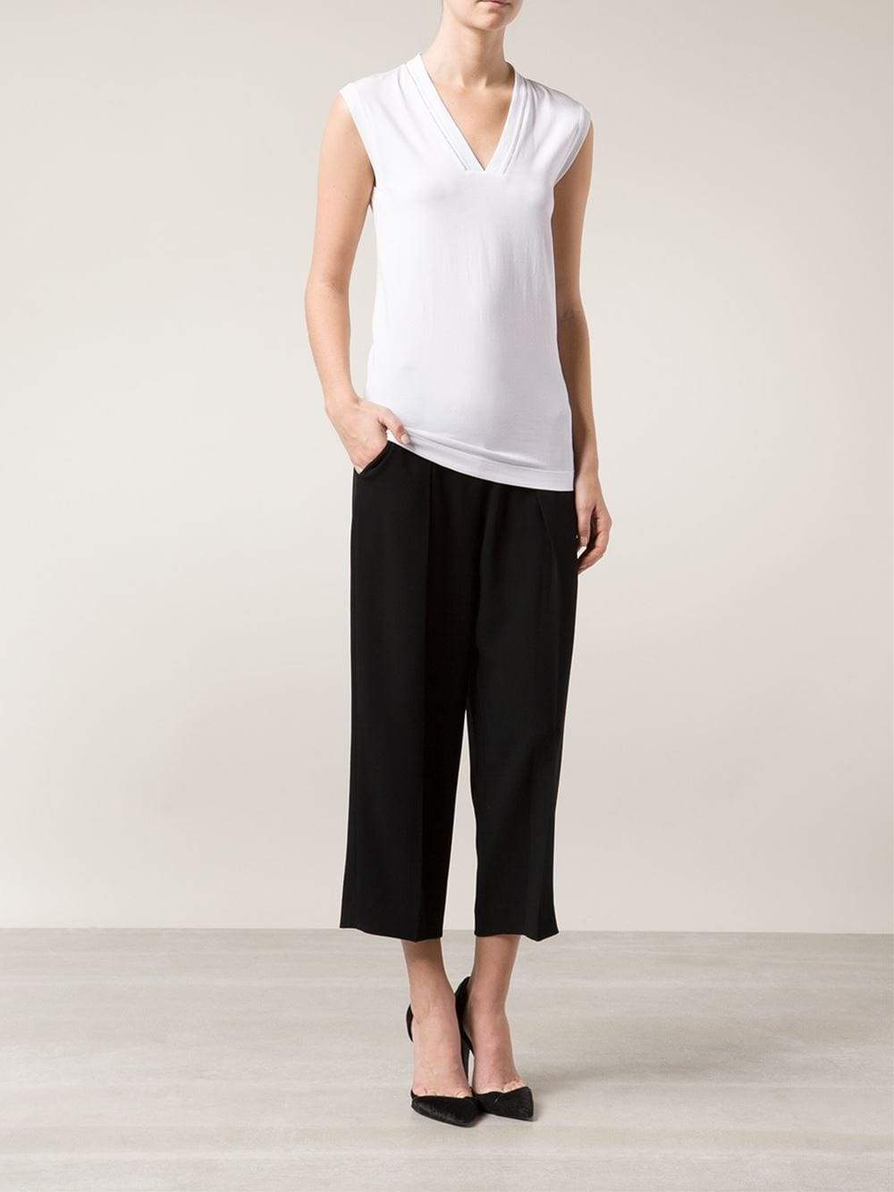 BRUNELLO CUCINELLI-V-Neck Tank With Monili Trim-