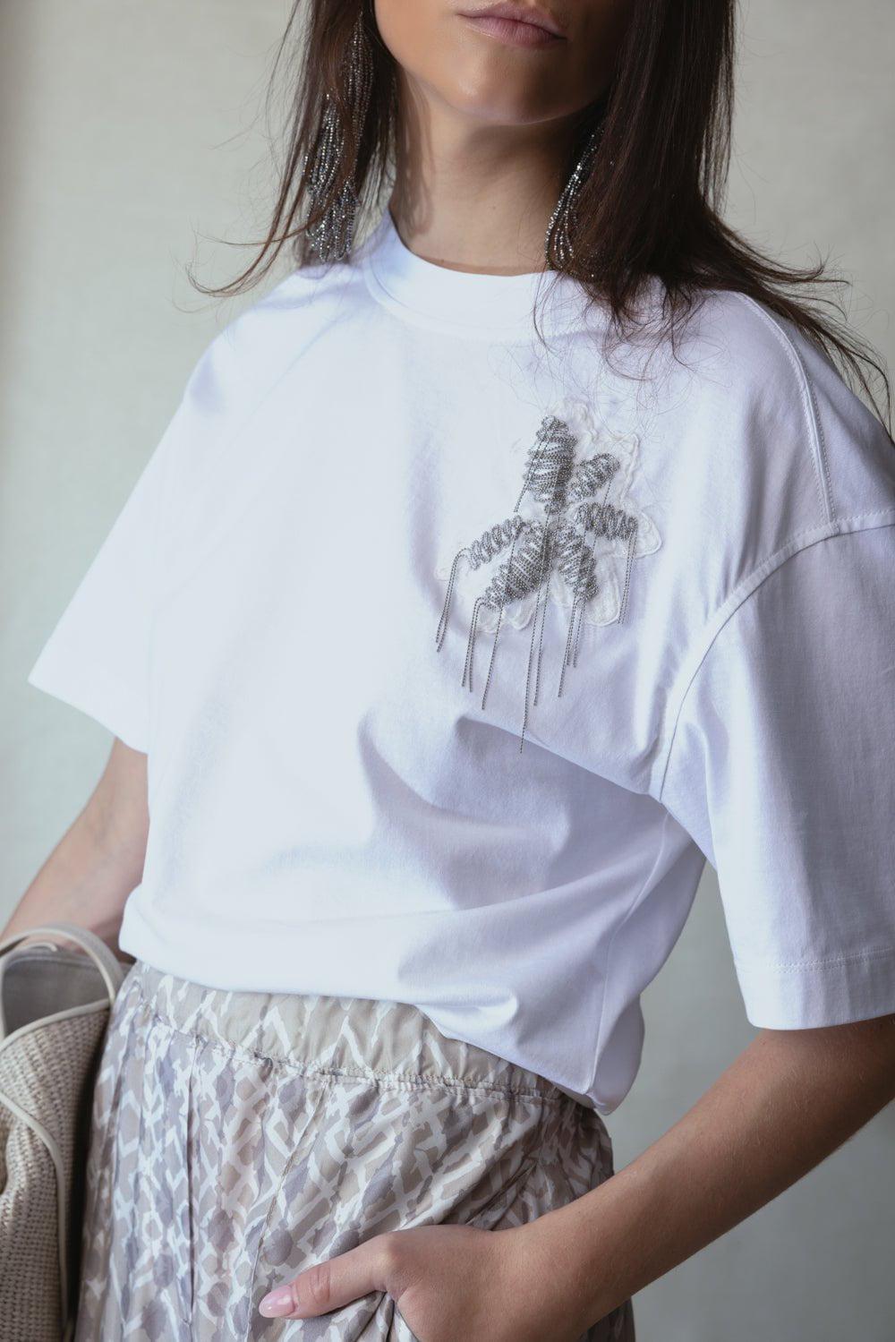 BRUNELLO CUCINELLI-Floral Crest Tee-