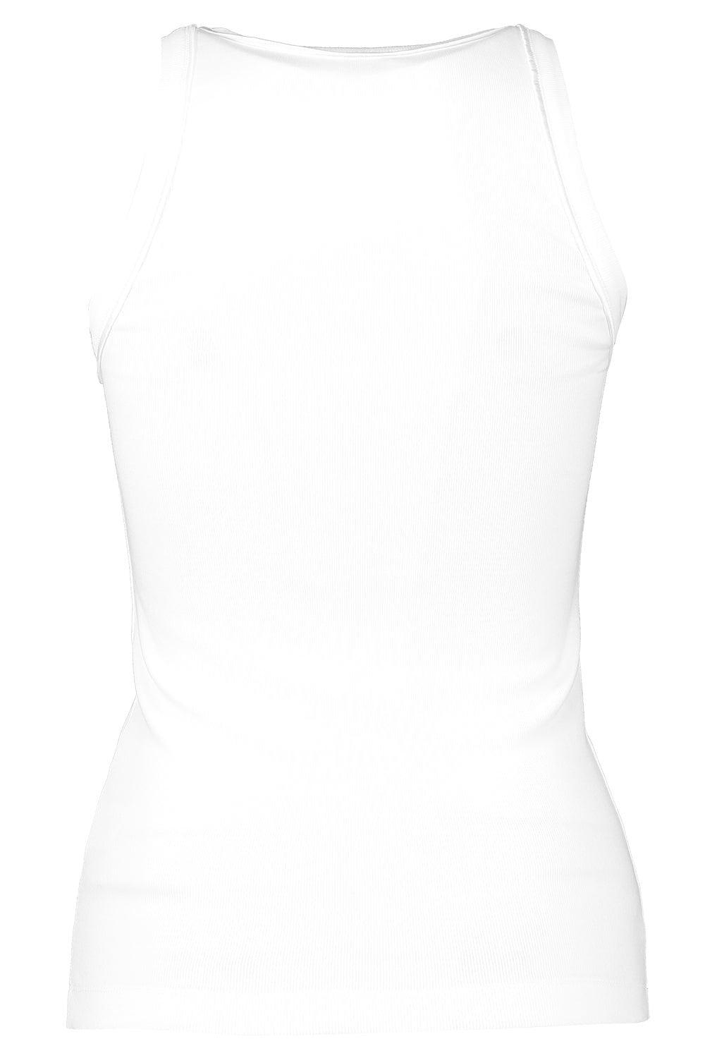 BRUNELLO CUCINELLI-Satin Trim Tank - Bianco-