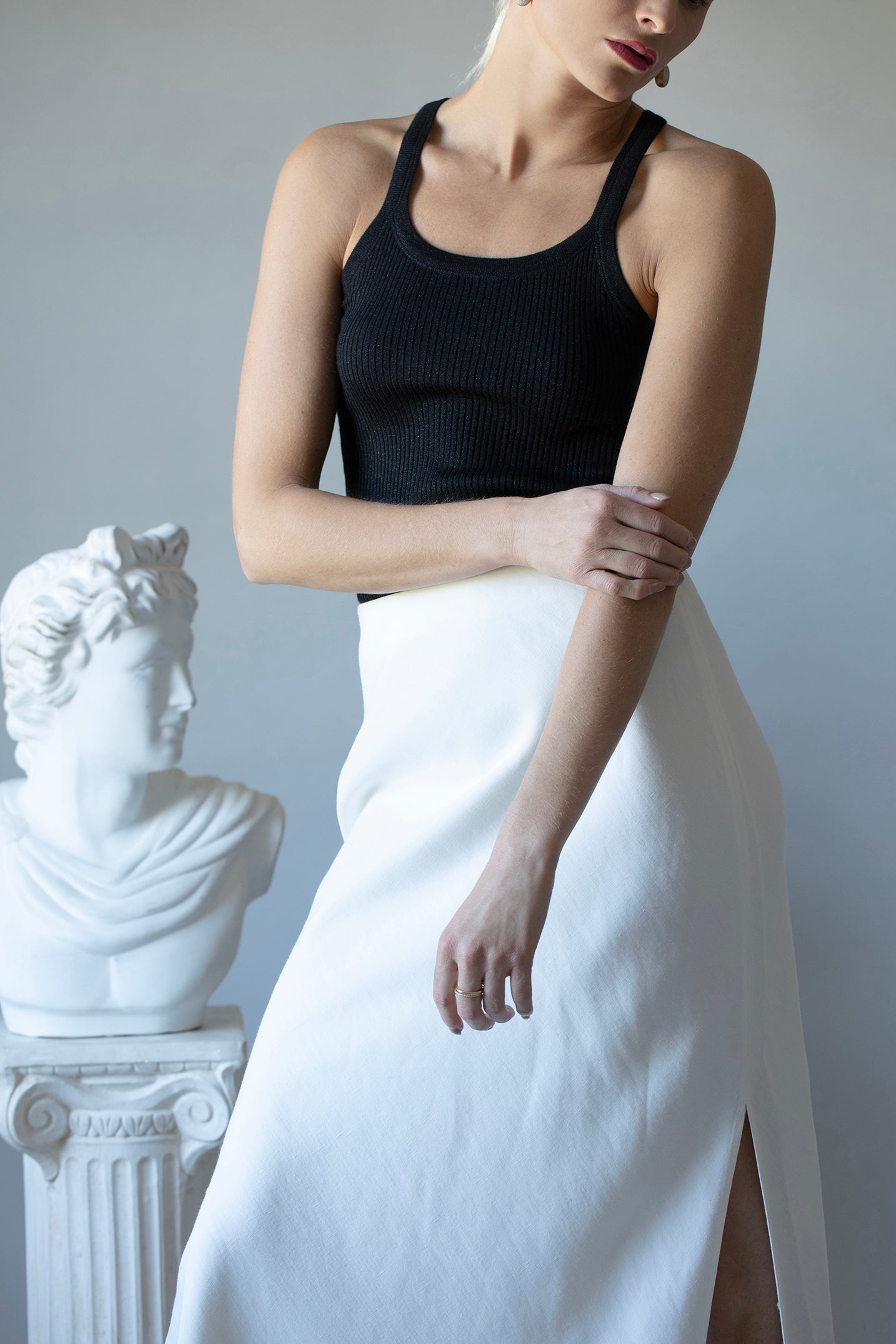 BRUNELLO CUCINELLI-Ribbed Scoop Neck Tank - Black-