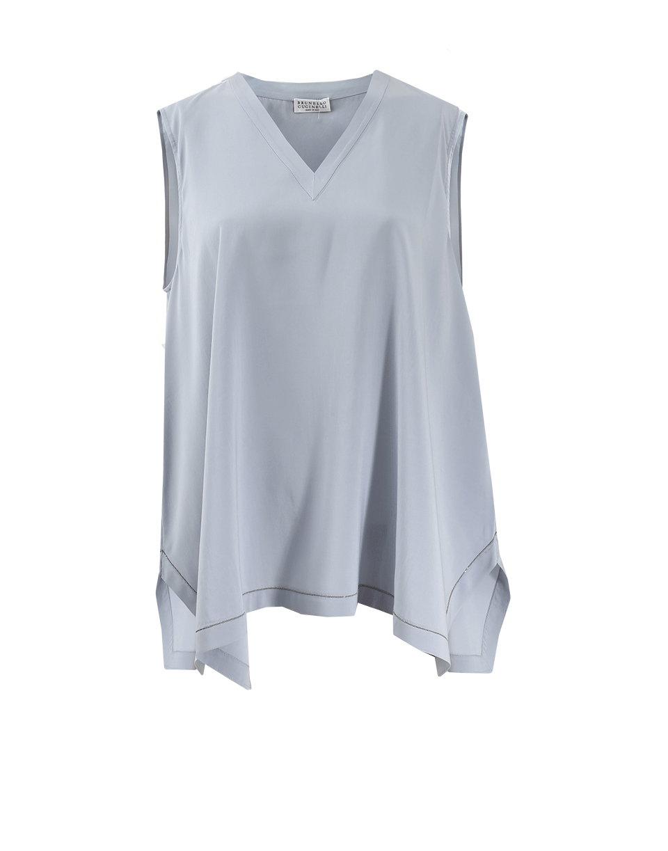BRUNELLO CUCINELLI-Monili Trim V-Neck Tank-