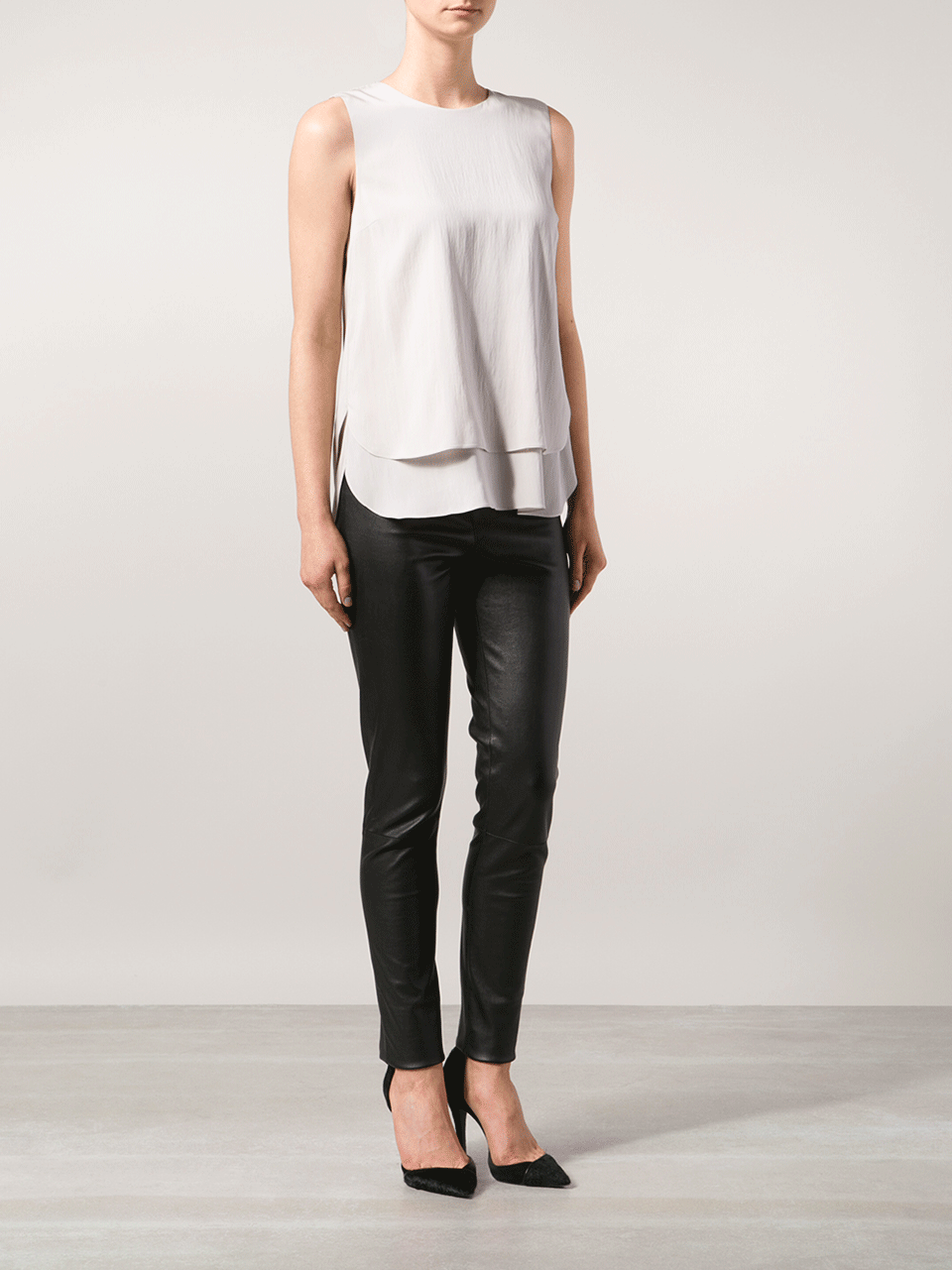 BRUNELLO CUCINELLI-Double Layer Round Hem Tank-