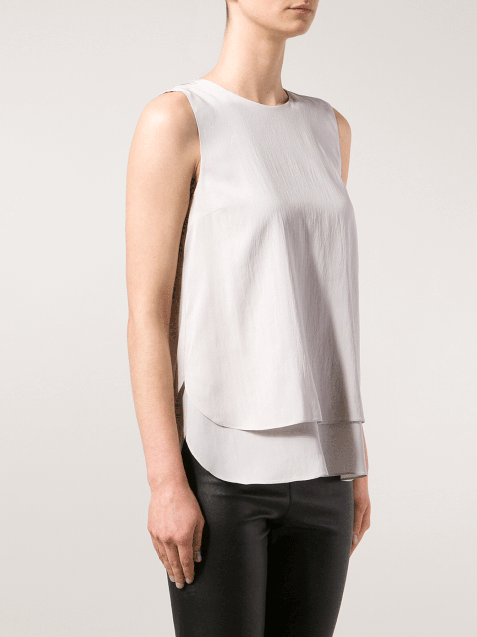 BRUNELLO CUCINELLI-Double Layer Round Hem Tank-