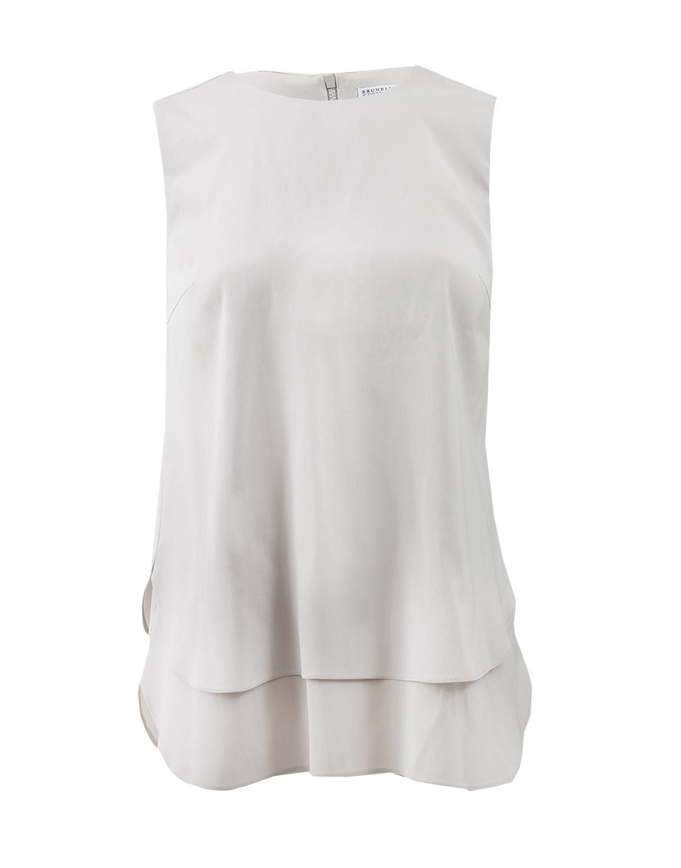 BRUNELLO CUCINELLI-Double Layer Round Hem Tank-