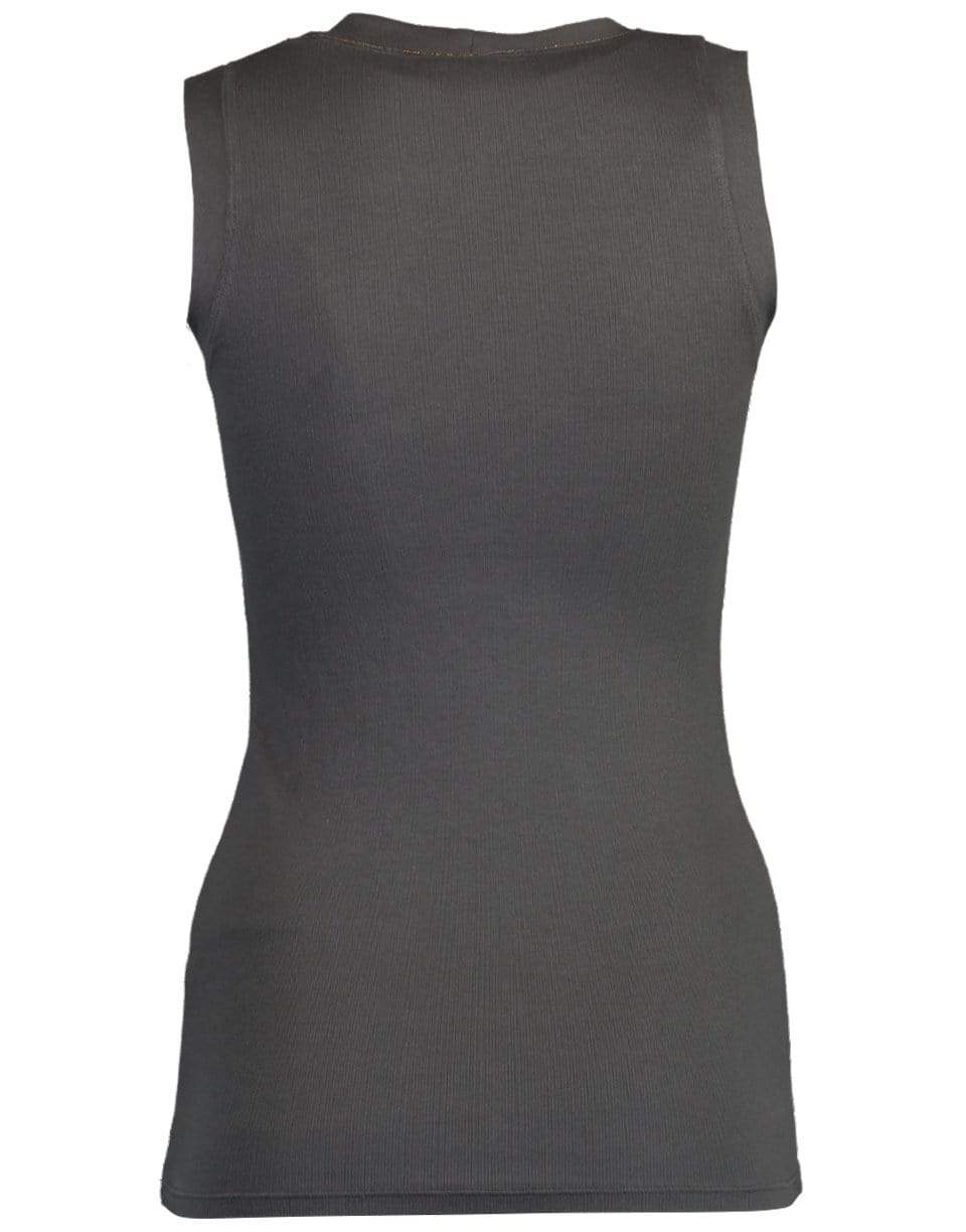 BRUNELLO CUCINELLI-Sleeveless Monili Ribbed Tank-GRAY