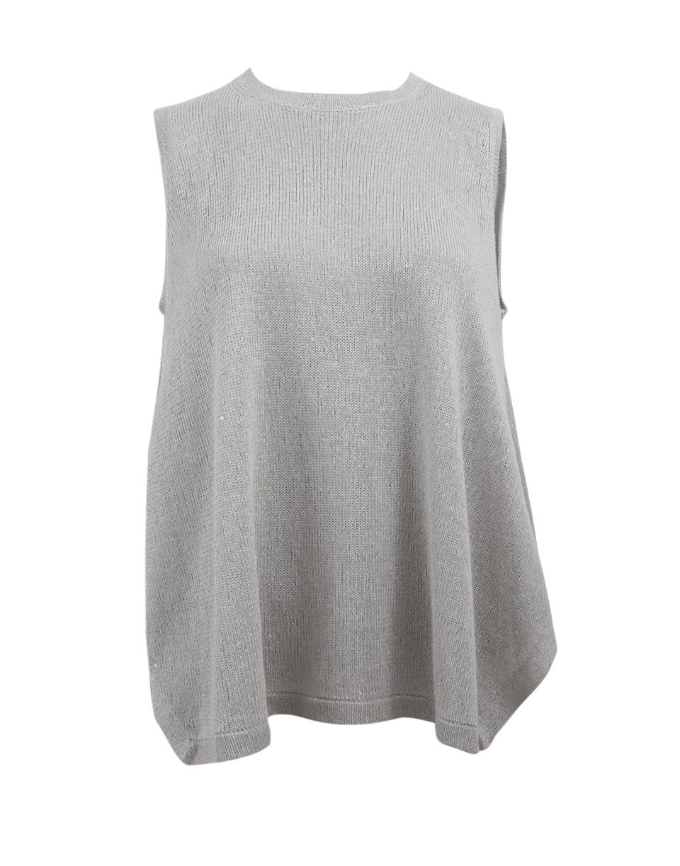 BRUNELLO CUCINELLI-Triangle Hem Pailette Tank-