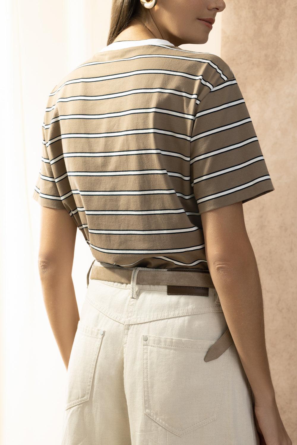 Wide Stripe Collar Shirt-STRIPE-XS-CLOTHINGTOPTANK-BRUNELLO CUCINELLI