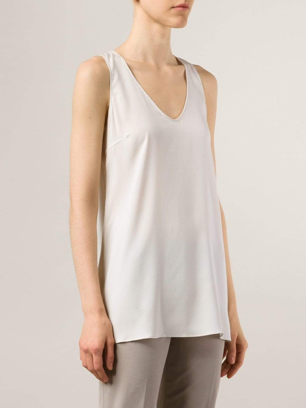 BRUNELLO CUCINELLI-Reversible Silk Tank-