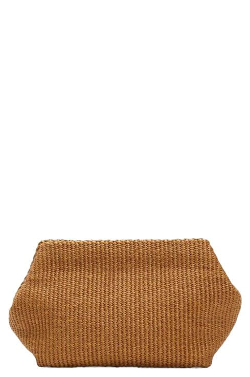 BRUNELLO CUCINELLI-Raffia Crossbody Clutch-BEIGE