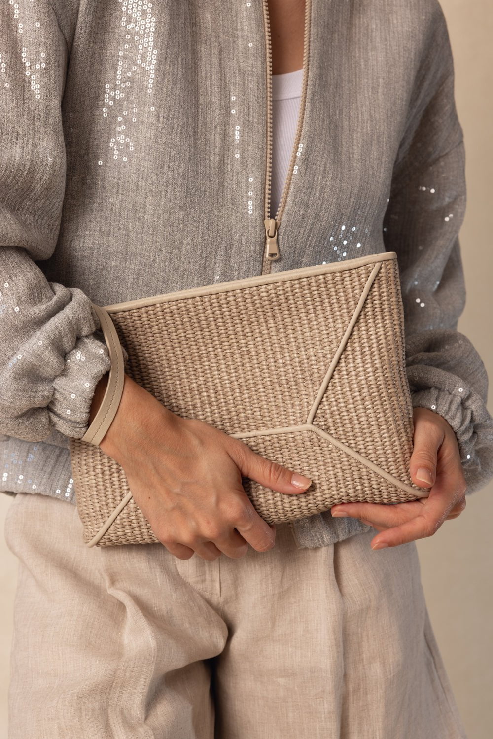 BRUNELLO CUCINELLI-Raffia Clutch-BGECHIAR