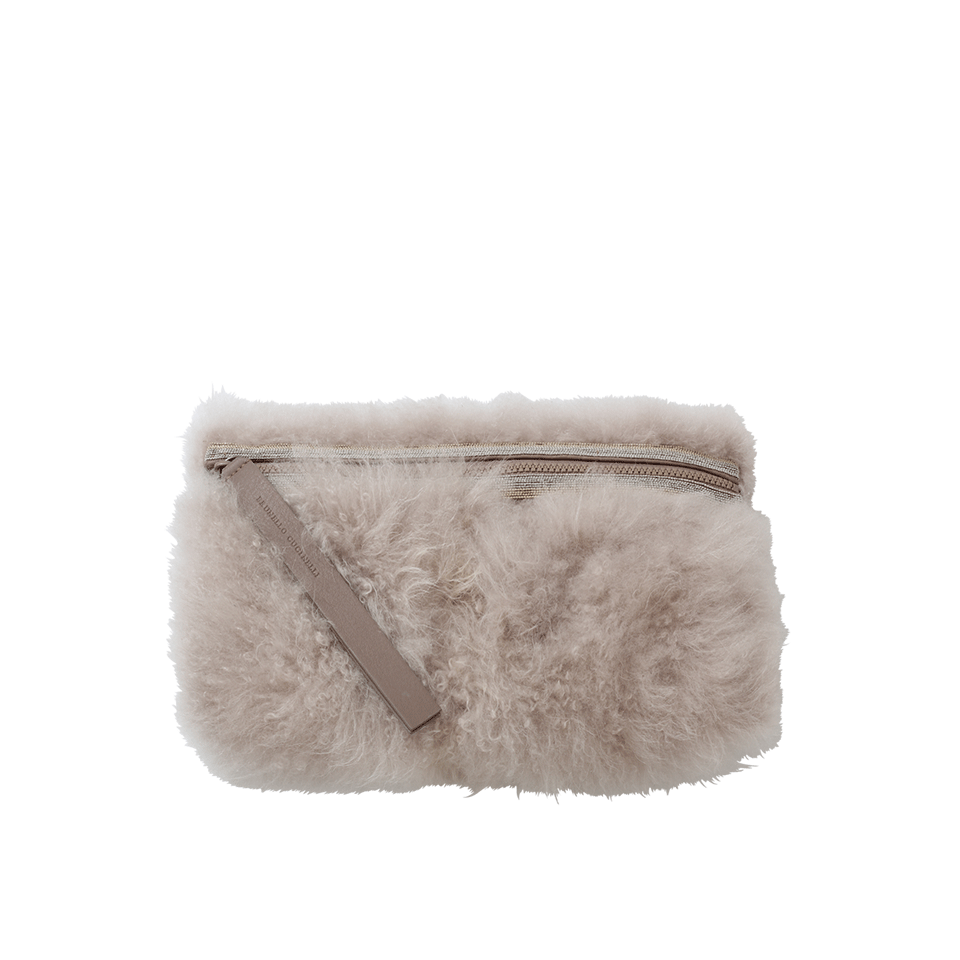 BRUNELLO CUCINELLI-Cashmere Fur Clutch-BRAN