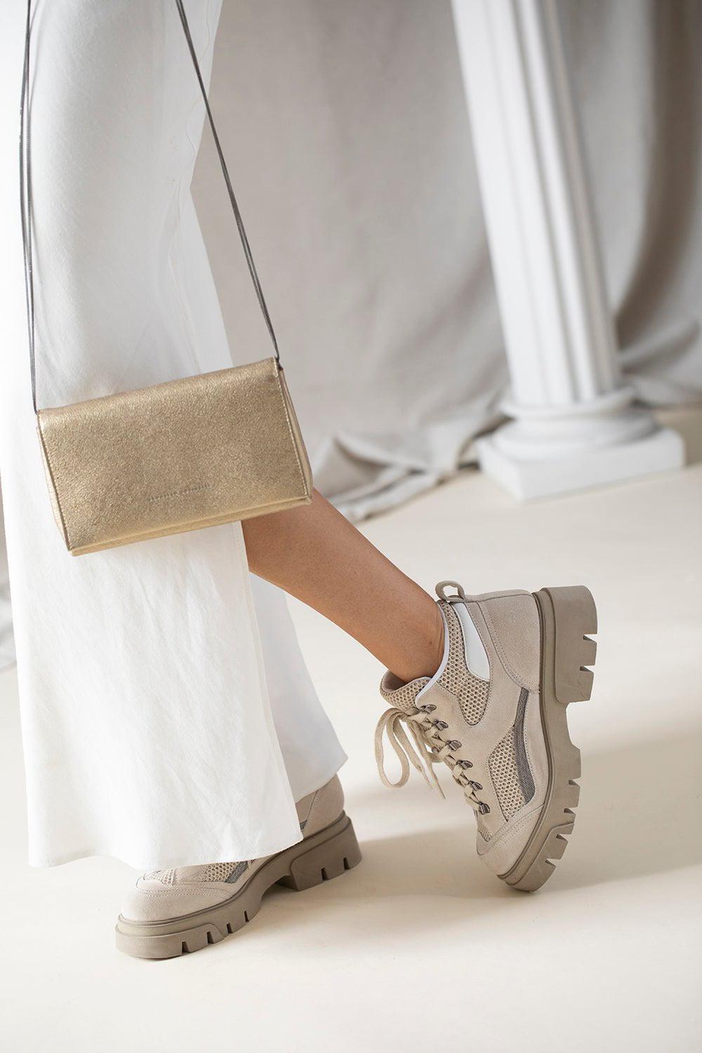 BRUNELLO CUCINELLI-Metallic Clutch - Gold-GOLD