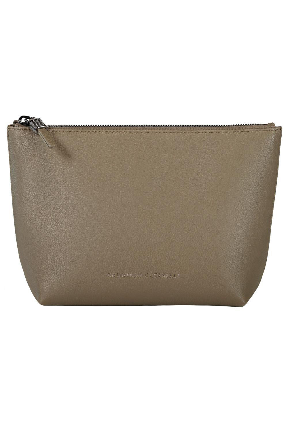  Shiny Zipper Pouch-ICE-O/S-HANDBAGCLUTCHES-BRUNELLO CUCINELLI 