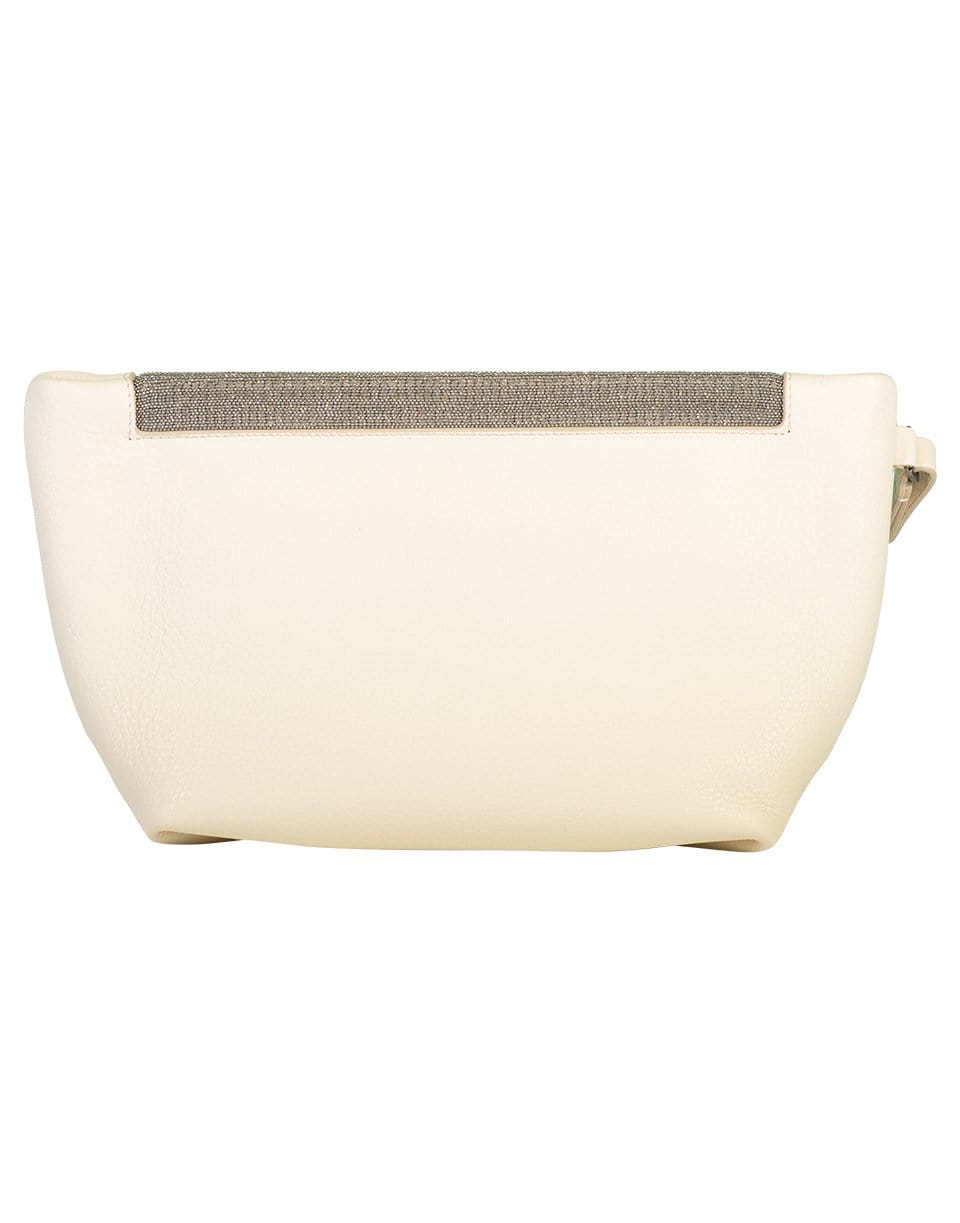 BRUNELLO CUCINELLI-Textured Leather Wristlet-MERINGA