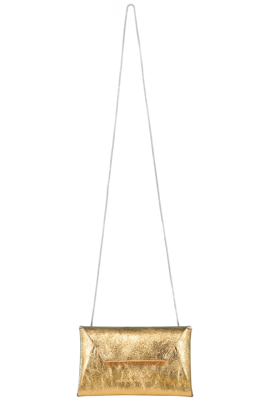 BRUNELLO CUCINELLI-Textured Metallic Envelop Bag-ORO SCURO