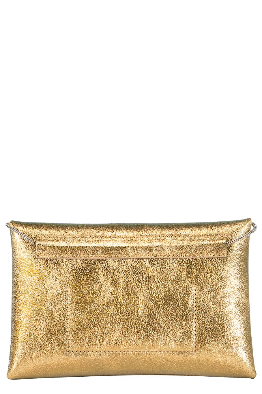 BRUNELLO CUCINELLI-Textured Metallic Envelop Bag-ORO SCURO