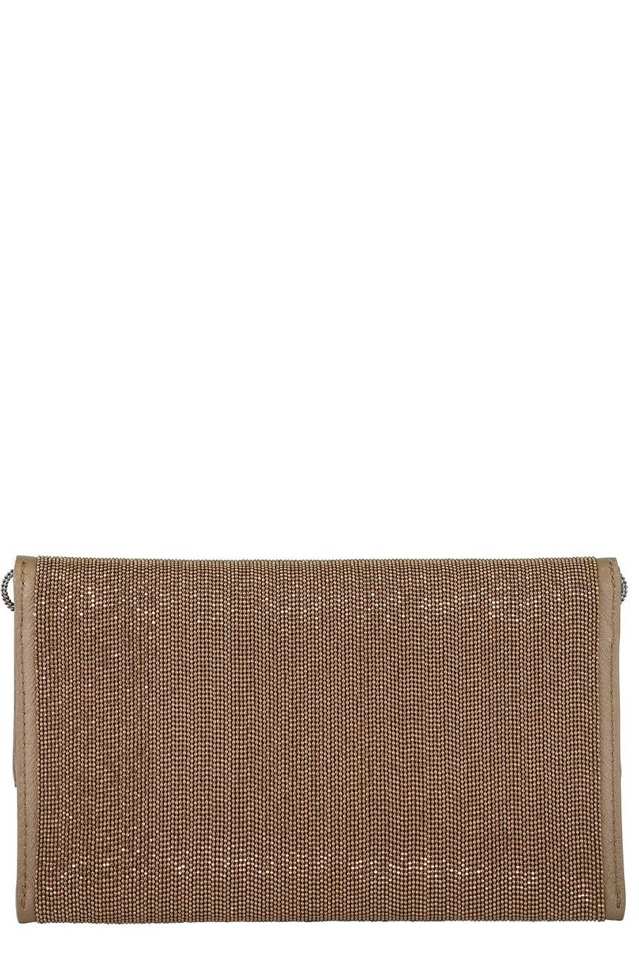 BRUNELLO CUCINELLI-All Over Monoli Evening Bag-ROSE GOLD