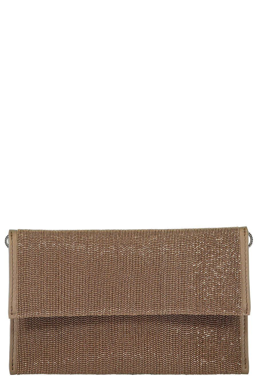 BRUNELLO CUCINELLI-All Over Monoli Evening Bag-ROSE GOLD