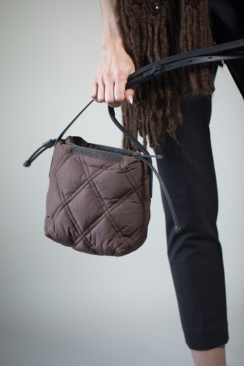 BRUNELLO CUCINELLI-Shoulder Strap Bag-BEIGE