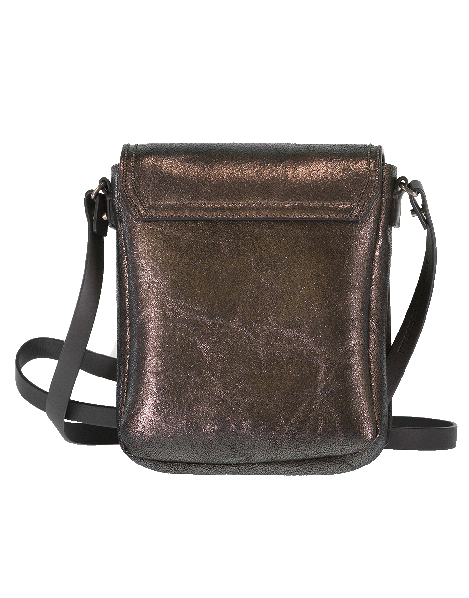 BRUNELLO CUCINELLI-Metallic Cross Body Bag-CHARCOAL