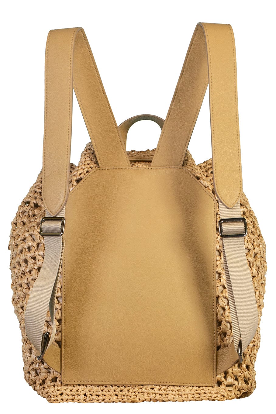 BRUNELLO CUCINELLI-Raffia Drawstring Backpack-NATURAL