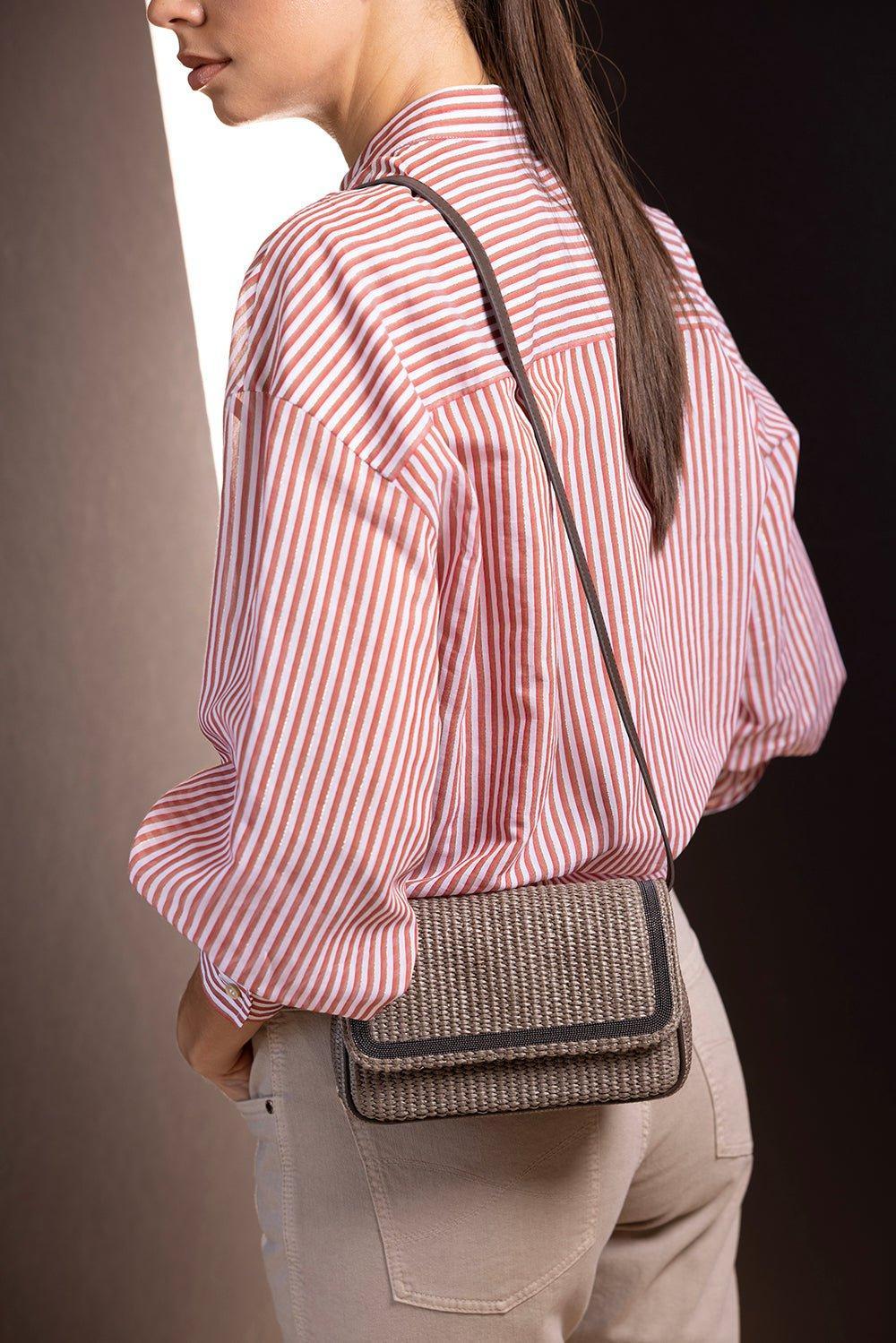 BRUNELLO CUCINELLI-Monili-Detail Woven Bag-NEW ICE