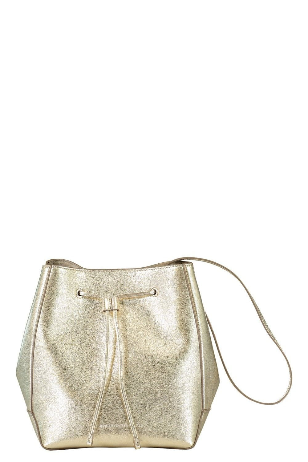 BRUNELLO CUCINELLI-Metallic Bucket Bag-PLATINO