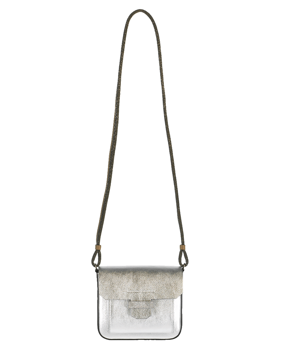 BRUNELLO CUCINELLI-Mini Metallic Shoulder Bag-SILVER