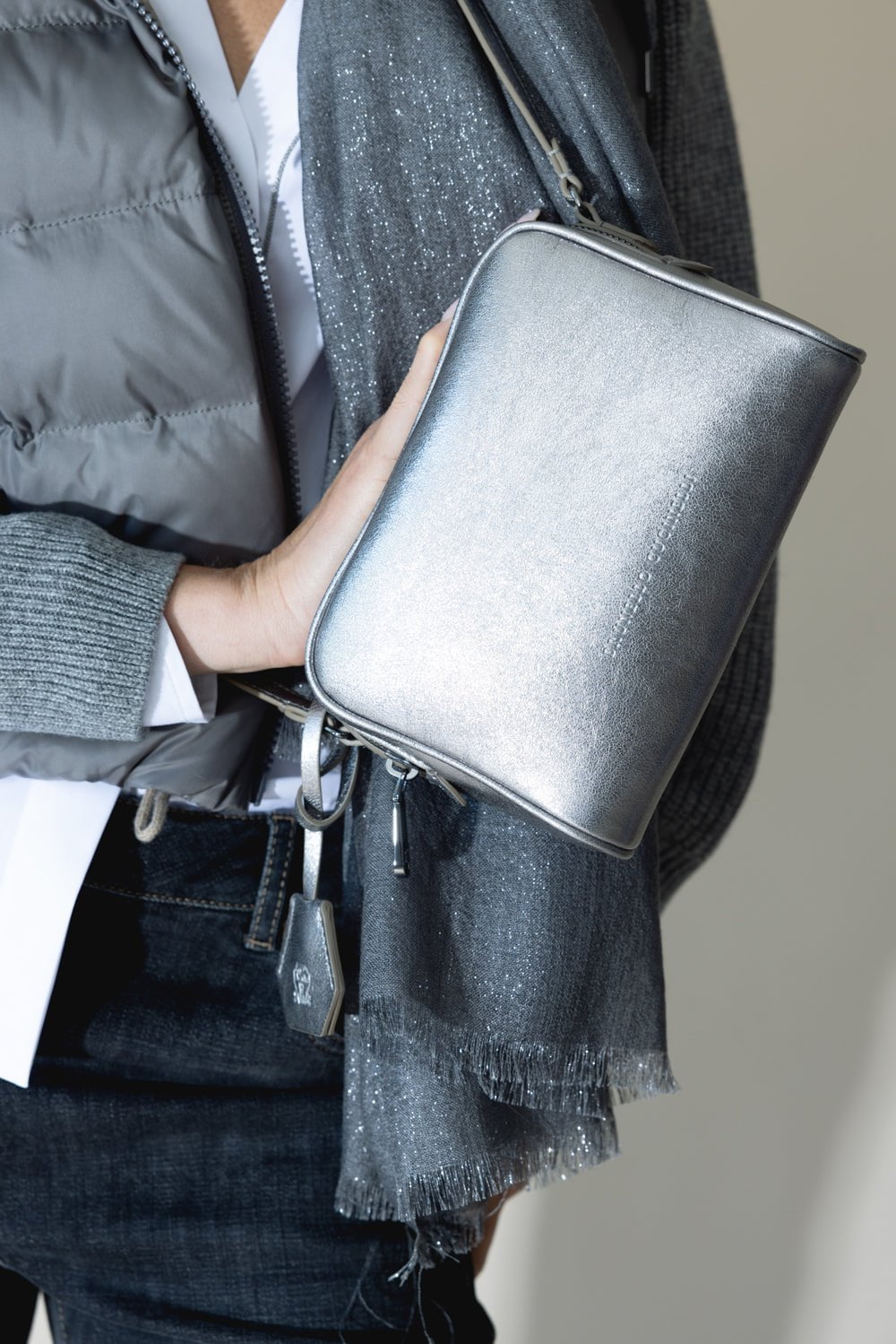 BRUNELLO CUCINELLI-Boston Clutch Bag-STEEL