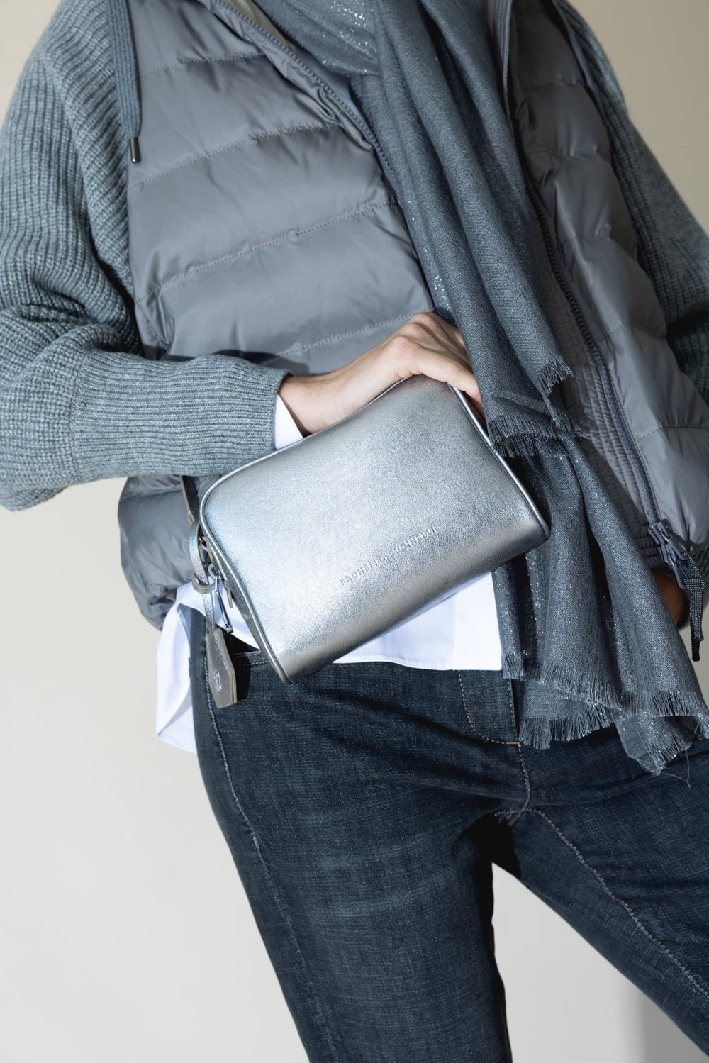 BRUNELLO CUCINELLI-Boston Clutch Bag-STEEL