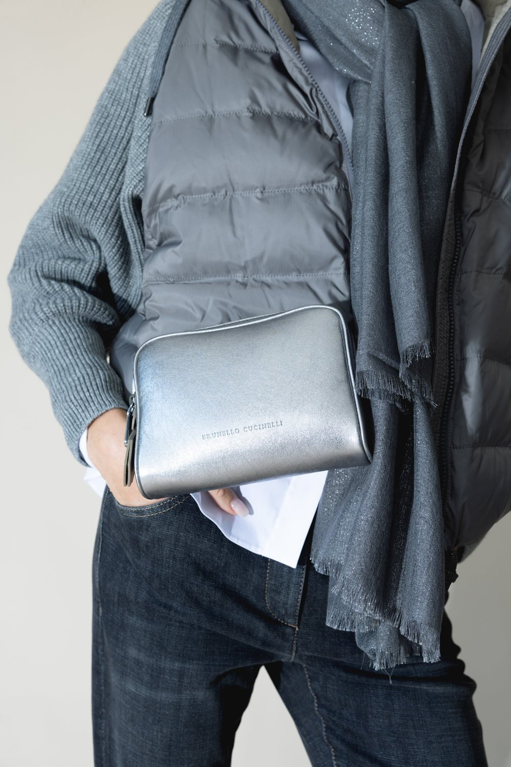 BRUNELLO CUCINELLI-Boston Clutch Bag-STEEL