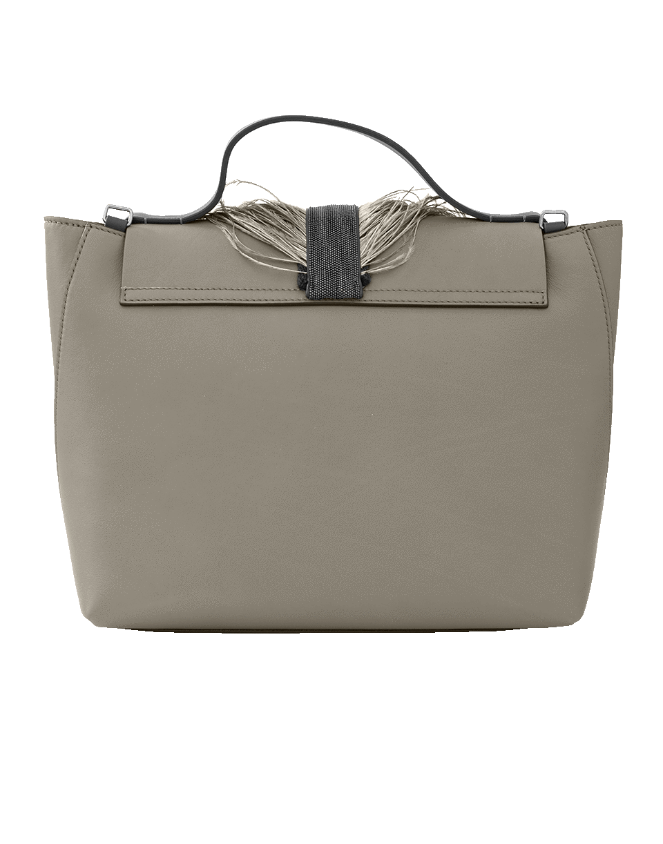BRUNELLO CUCINELLI-Top Handle Feather Bag-BAY LEAF