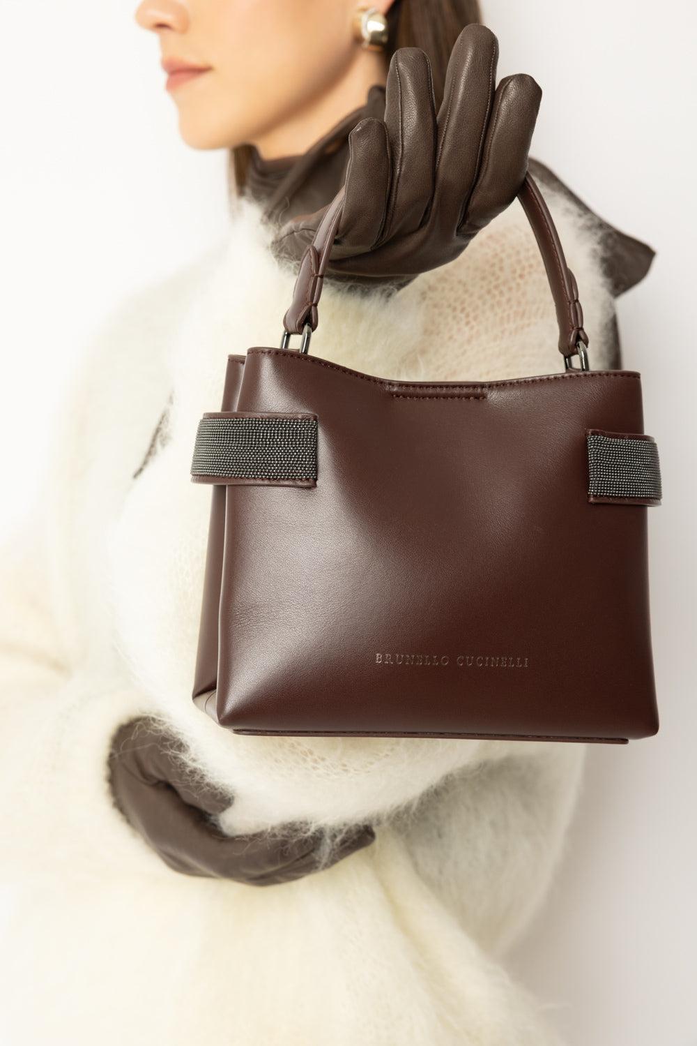 Mini Top Handle Tote Bag - Burgundy | BRUNELLO CUCINELLI