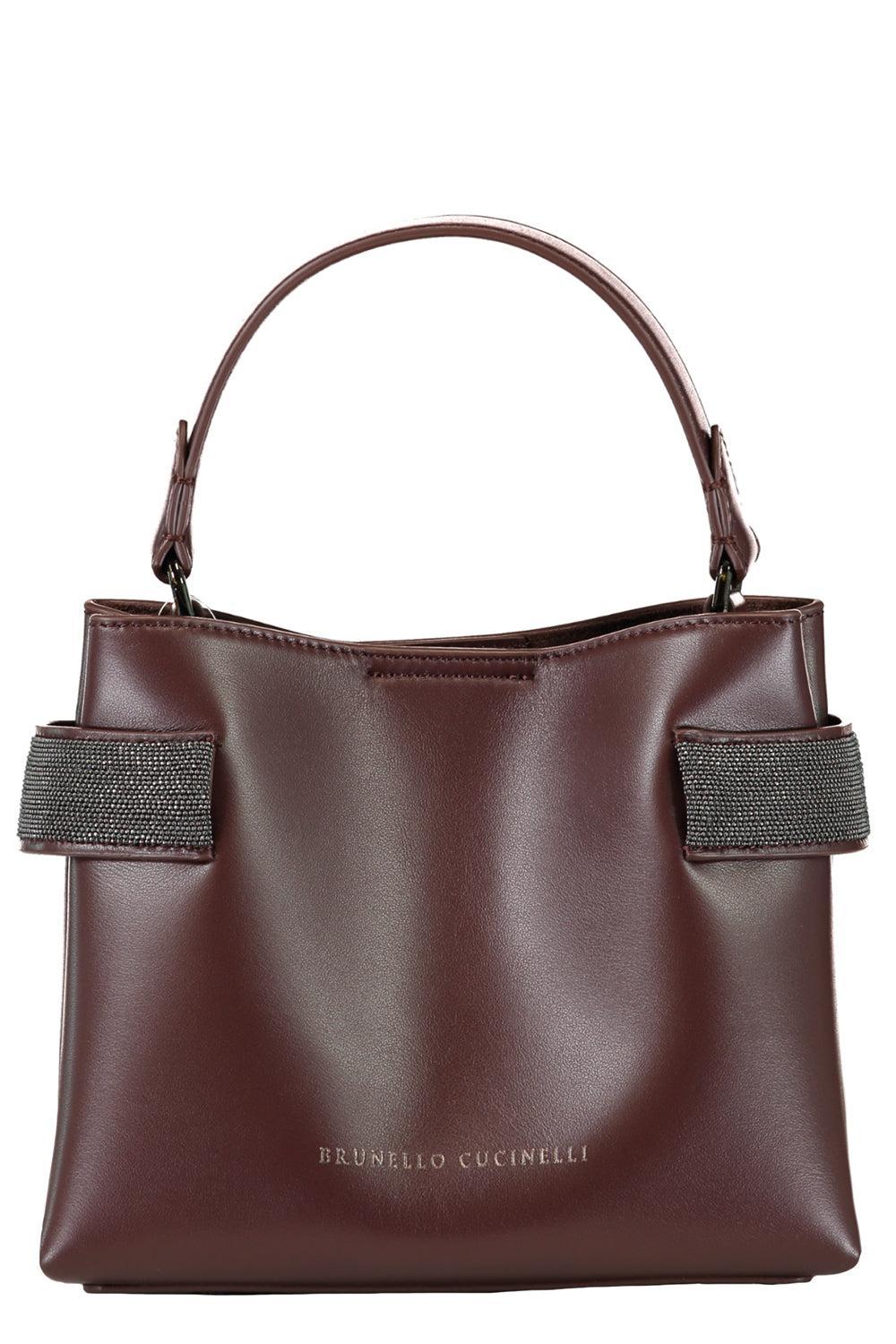 Mini Top Handle Tote Bag - Burgundy-BURGUNDY-O/S-HANDBAGTOP HANDLE-BRUNELLO CUCINELLI
