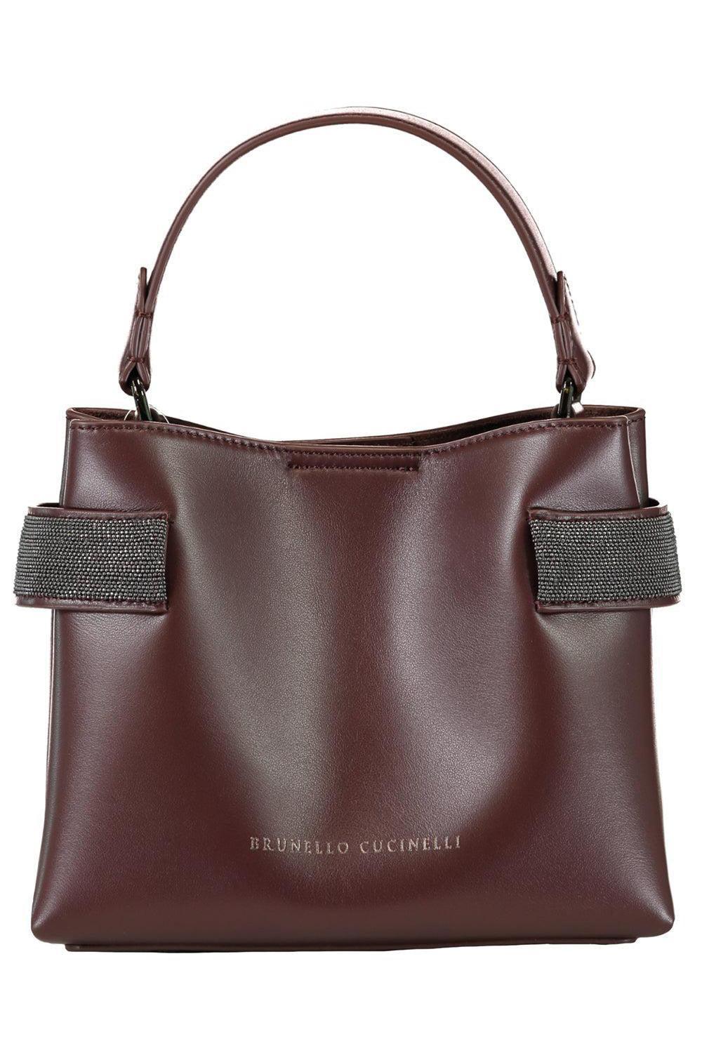  Mini Top Handle Tote Bag - Burgundy-BURGUNDY-O/S-HANDBAGTOP HANDLE-BRUNELLO CUCINELLI 