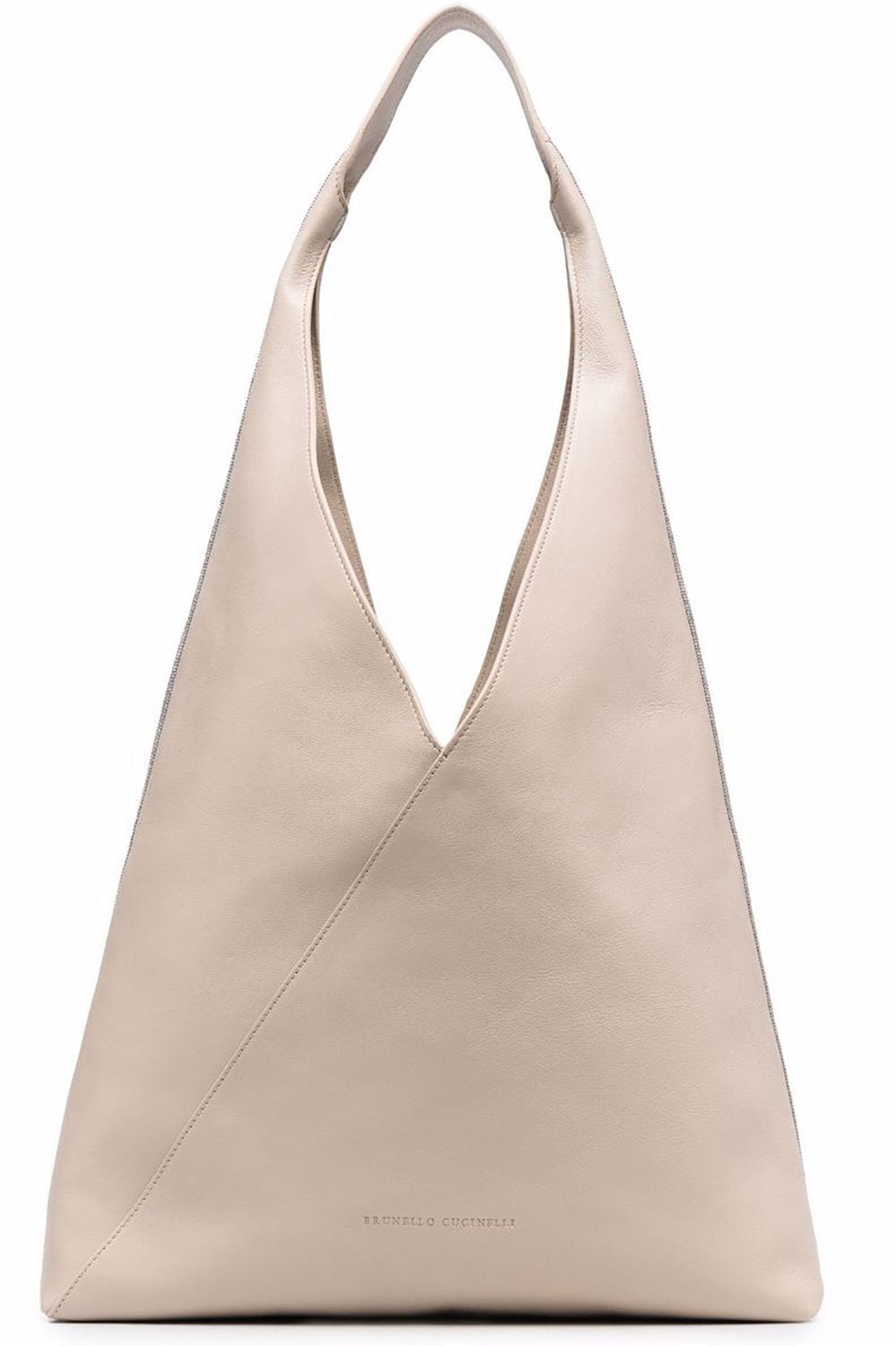 BRUNELLO CUCINELLI-Hobo With Monili Trim-LATTE