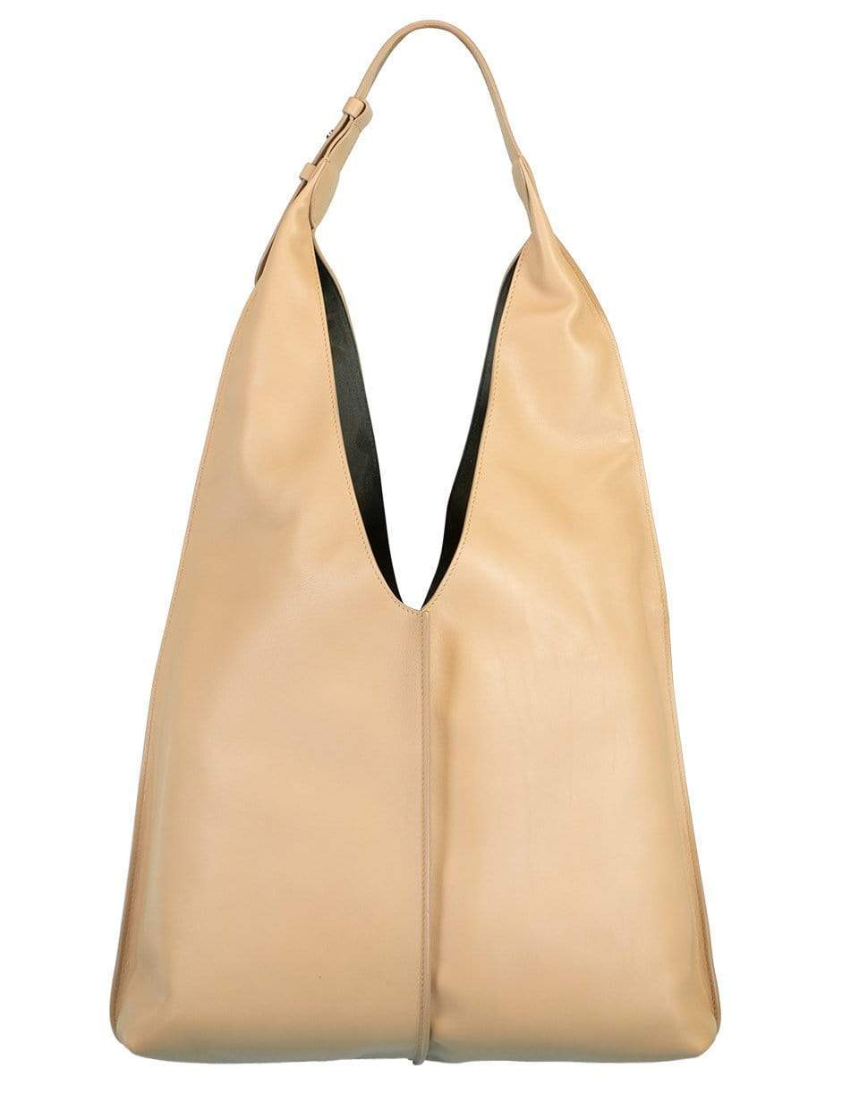 BRUNELLO CUCINELLI-Leather Hobo Foldover Bag-LTBROWN