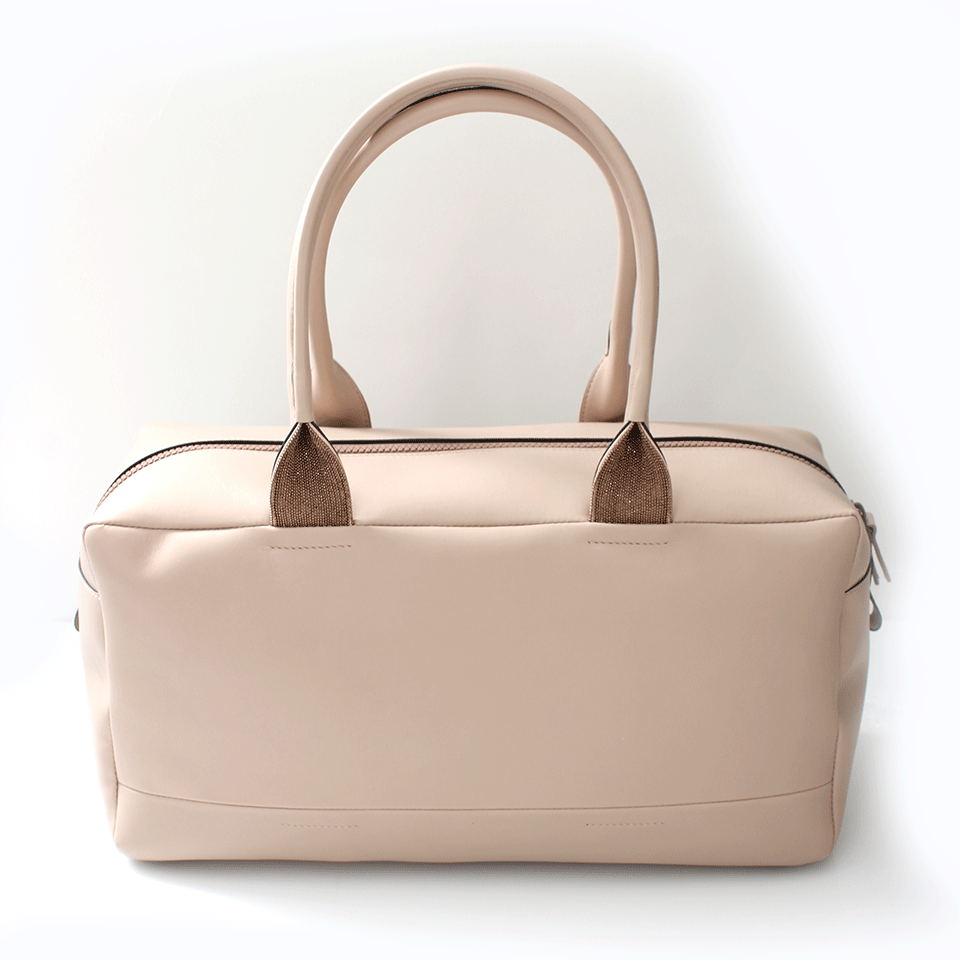 BRUNELLO CUCINELLI-Bowling Bag With Monili Detail-NUDE