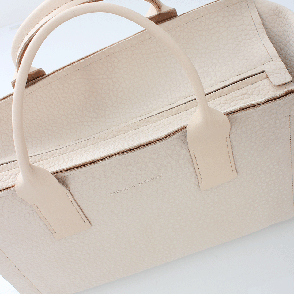 BRUNELLO CUCINELLI-Top Zip East West Bag-VANILLA