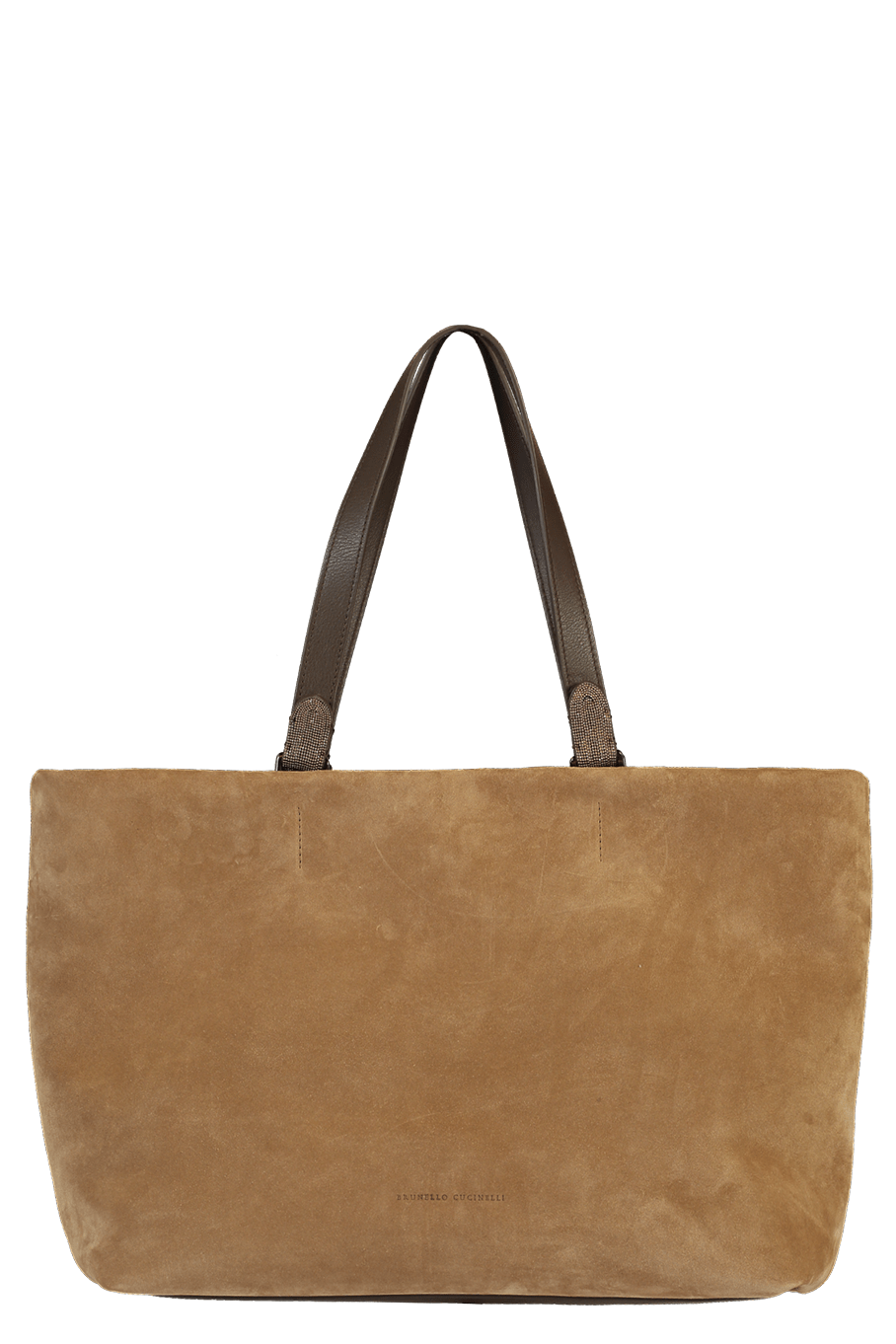 BRUNELLO CUCINELLI-Suede Tote Bag-CAMEL