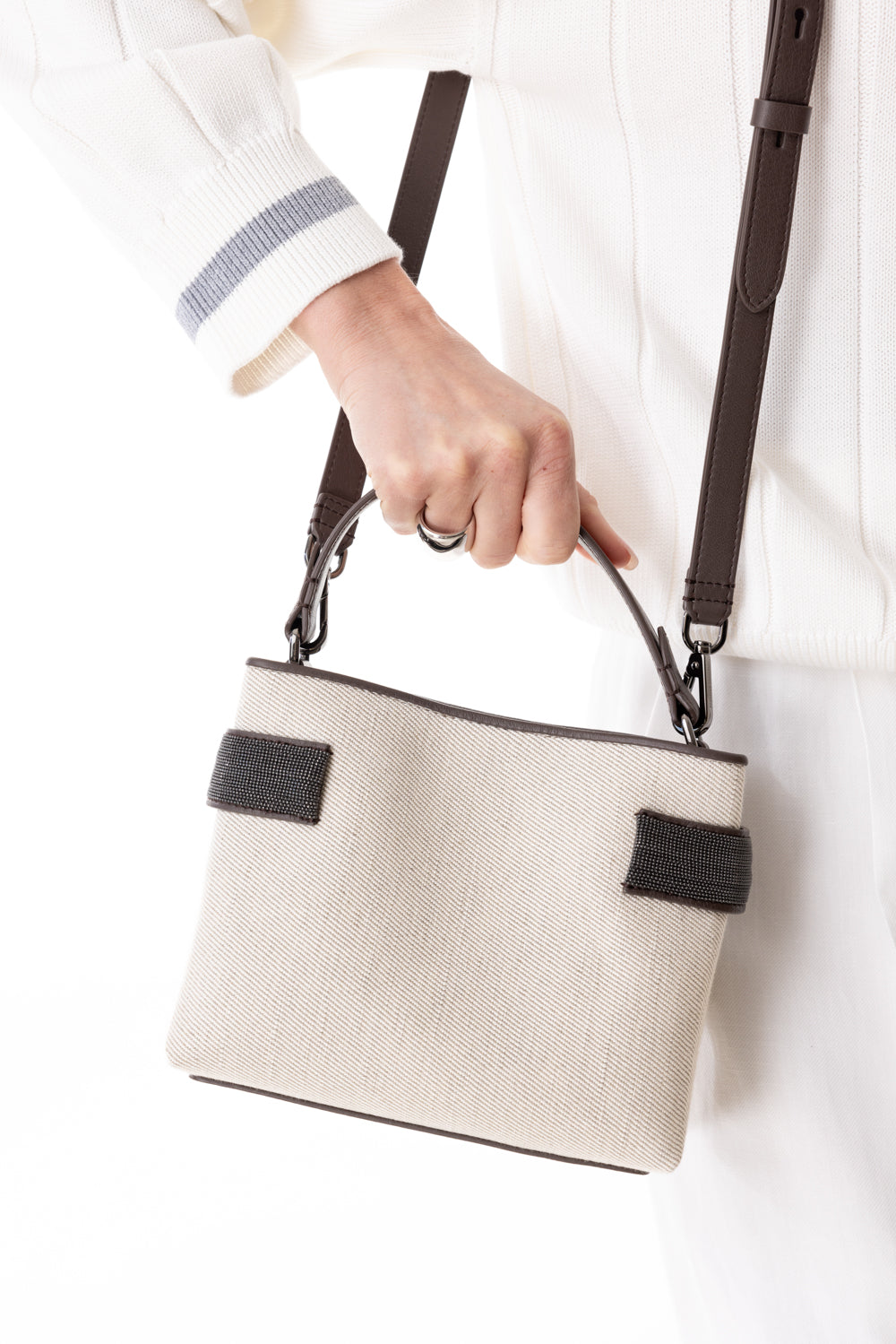 Small Drill Tote-CANVAS-O/S-HANDBAGTOTES-BRUNELLO CUCINELLI