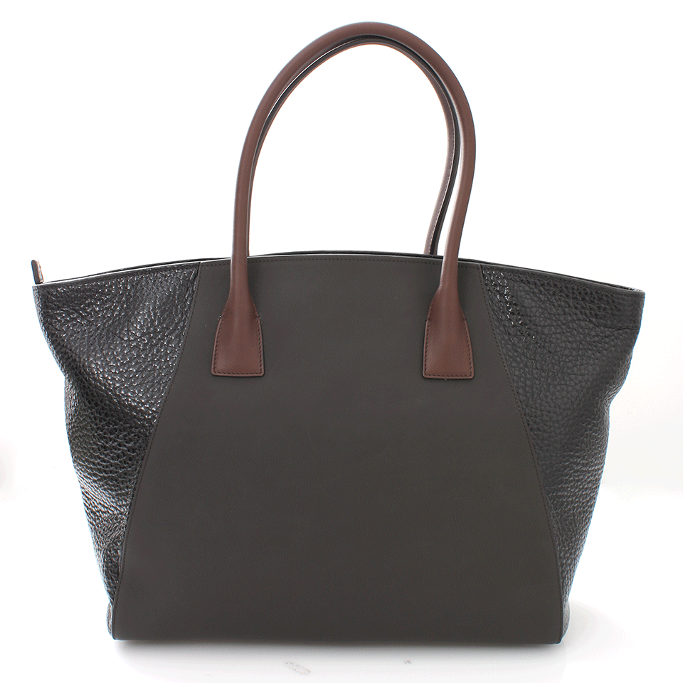 BRUNELLO CUCINELLI-Pebbled Leather And Rubber Tote-GRAPHITE