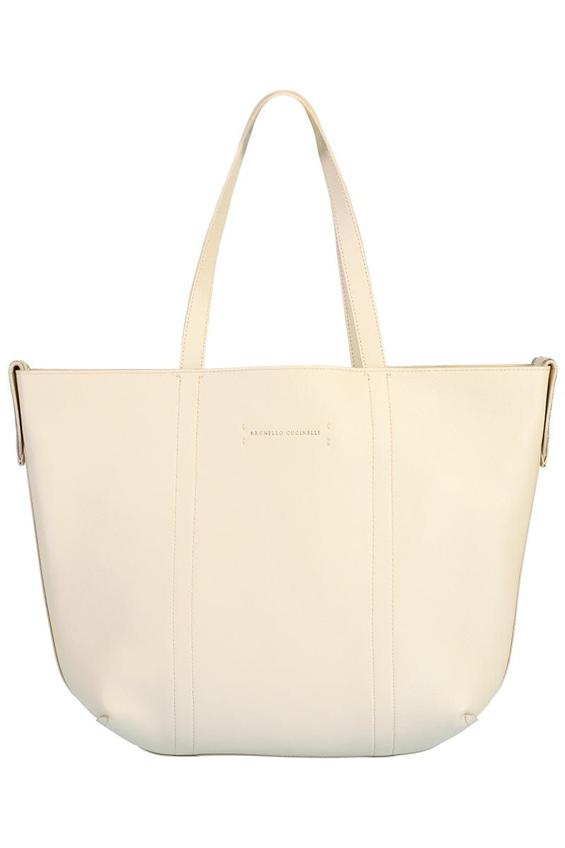 BRUNELLO CUCINELLI-Small Suede Reversible Tote - Latte-LATTE