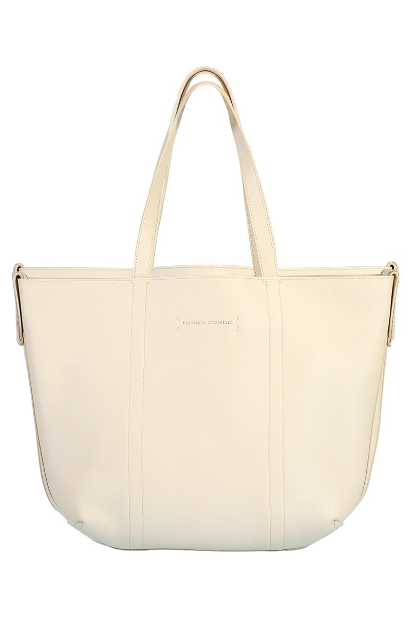 BRUNELLO CUCINELLI-Small Suede Reversible Tote - Latte-LATTE